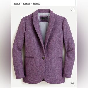 J.CREW Parke blazer in purple herringbone English wool.